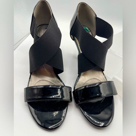 Bandolino Miesha - open toe slip on shoes, black, size 8 - Picture 1 of 5